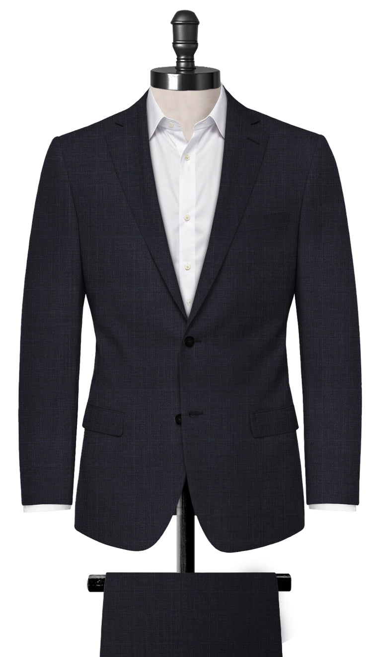 Navy Blue Prince Of Wales Suit