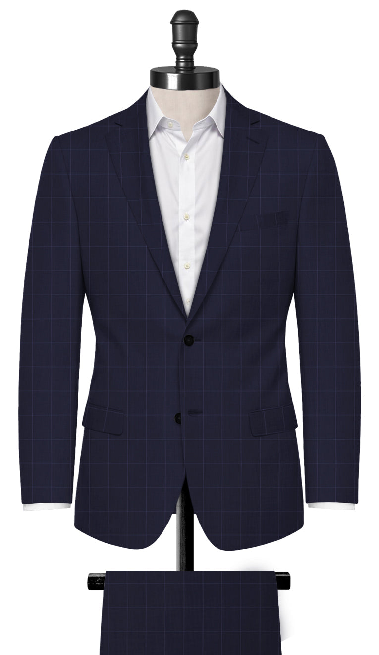 Blue Window Pane Suit