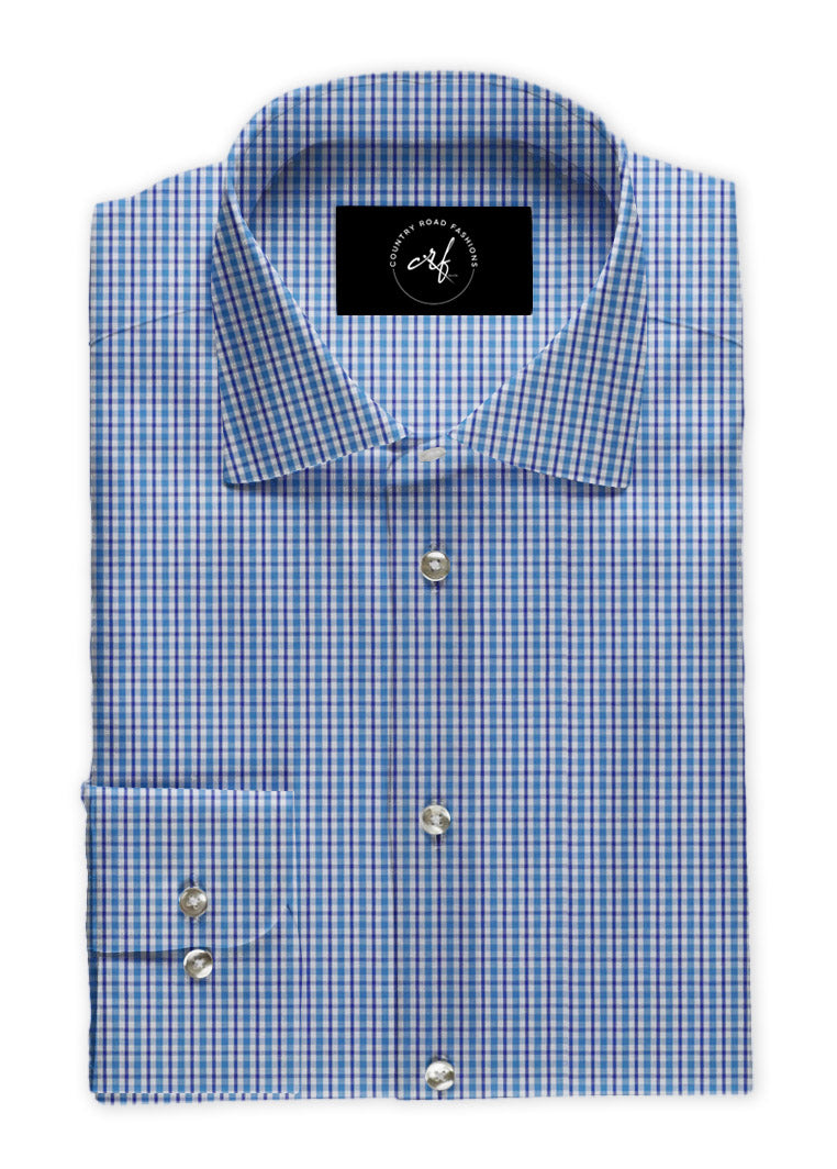 Multi Aqua Blue Check Shirt