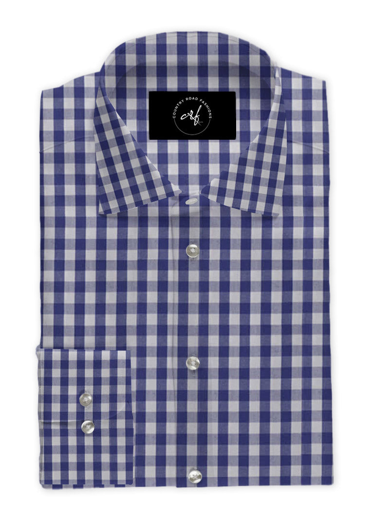Dark Blue Check Shirt