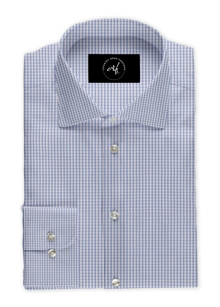 Sky Blue Small Check Shirt