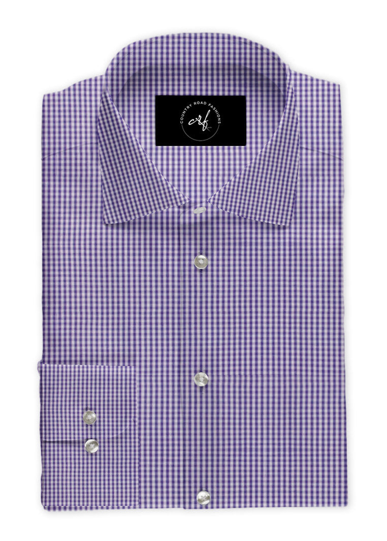 Lavender Small Check Shirt