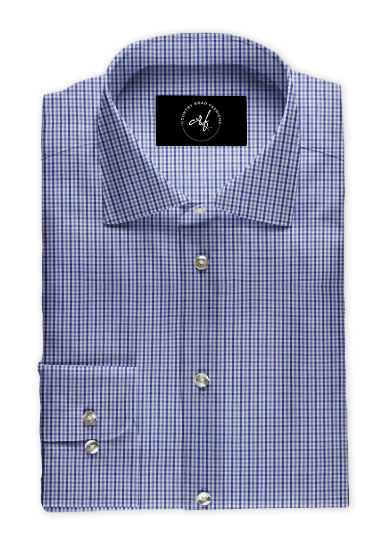 Mini Blue & Dark Blue Check Shirt