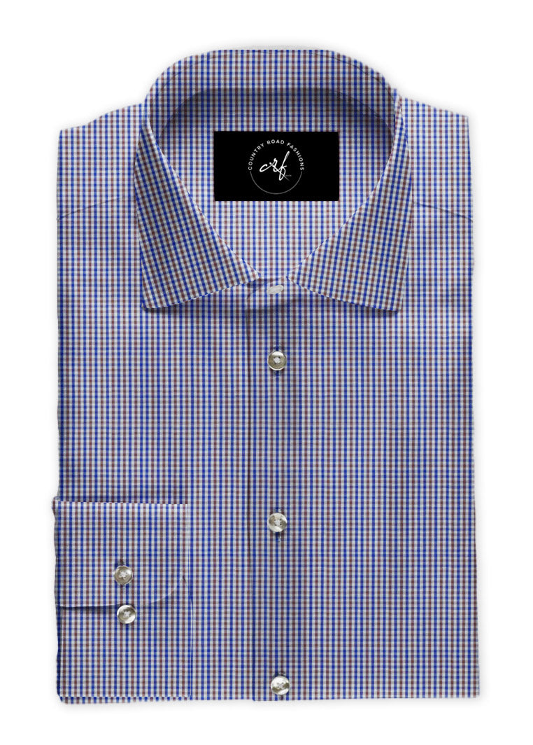 Mini Blue & Brown Check Shirt