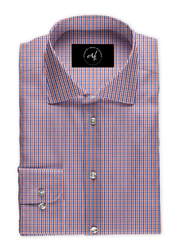 Mini Blue & Orange Check Shirt