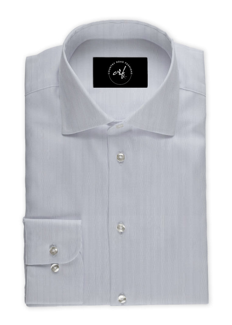 White On White Herringbone Shirt