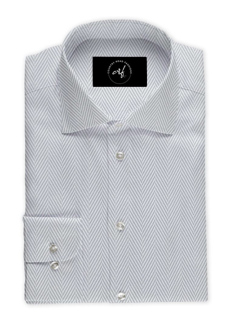 White Herringbone Shirt