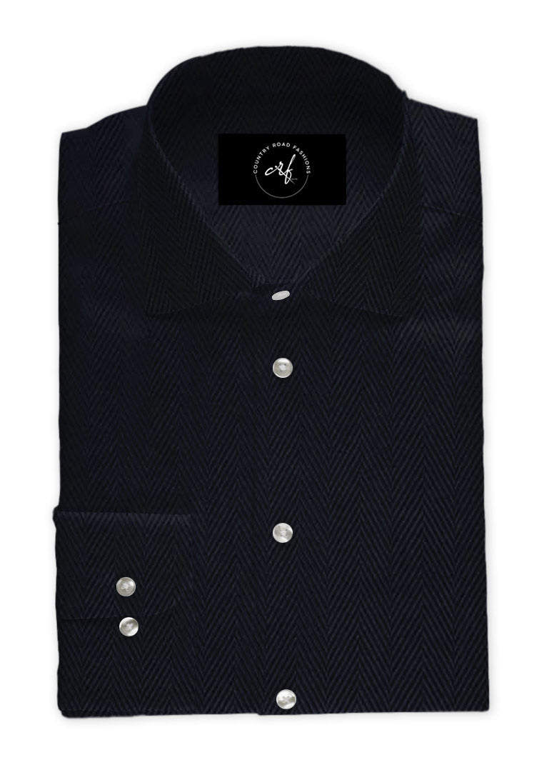 Charcoal Herringbone Shirt