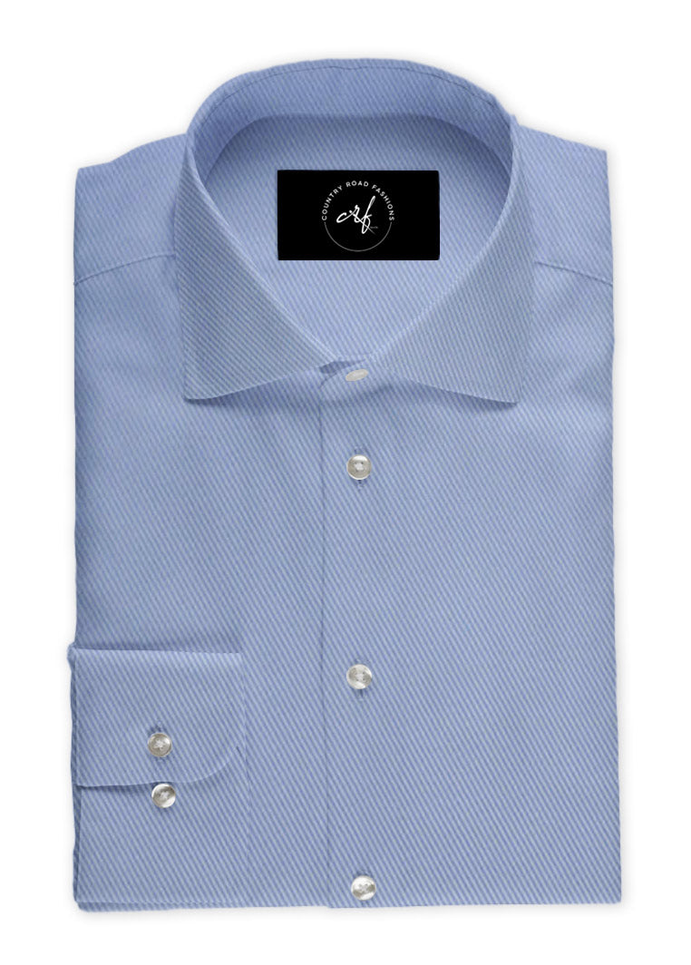 Light Blue Diagonal Twill Shirt