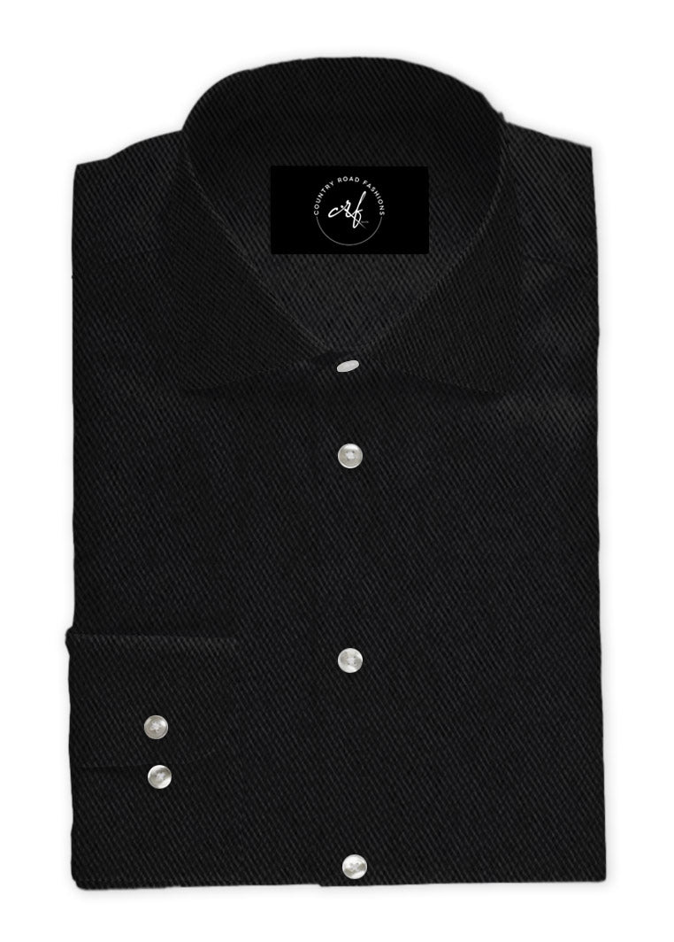 Charcoal Diagonal Twill Shirt