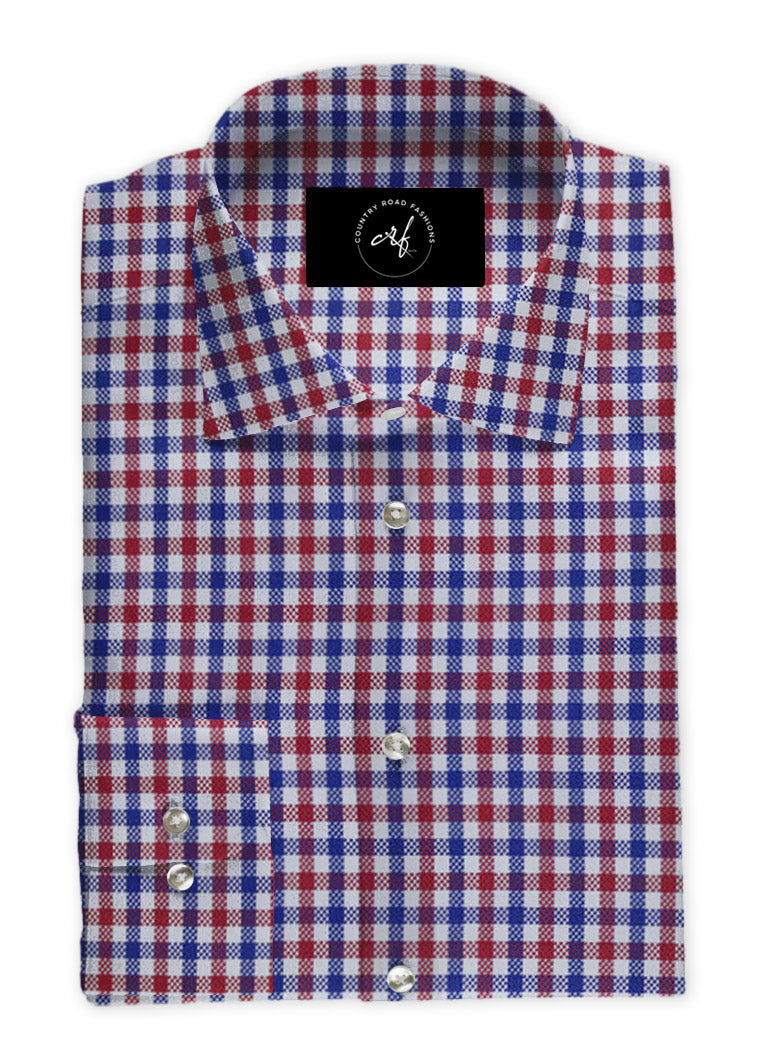 Blue & Red Gingham Check Shirt