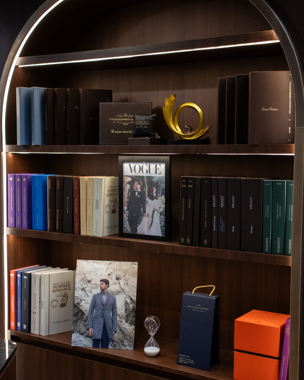 On the shelves