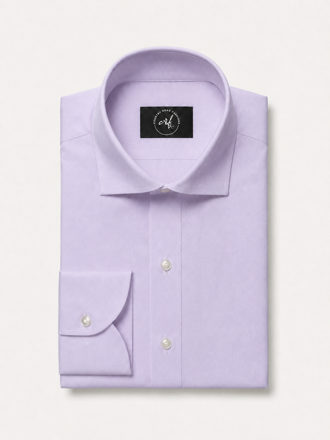 Lilac solid non-iron cotton shirt, folded