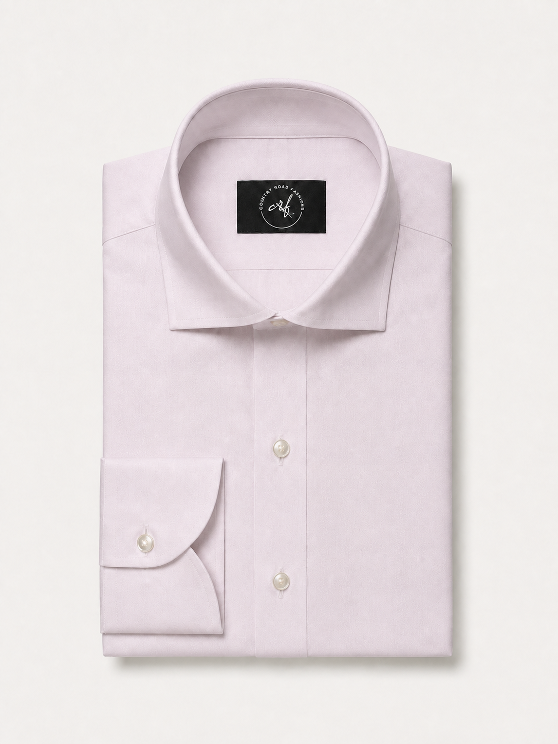 Blush solid non-iron cotton shirt, folded
