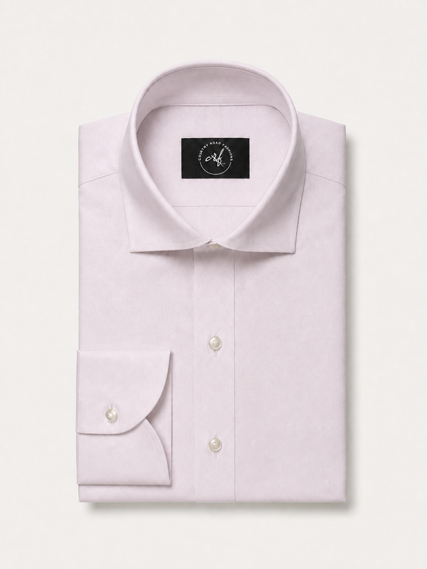 Blush solid non-iron cotton shirt, folded
