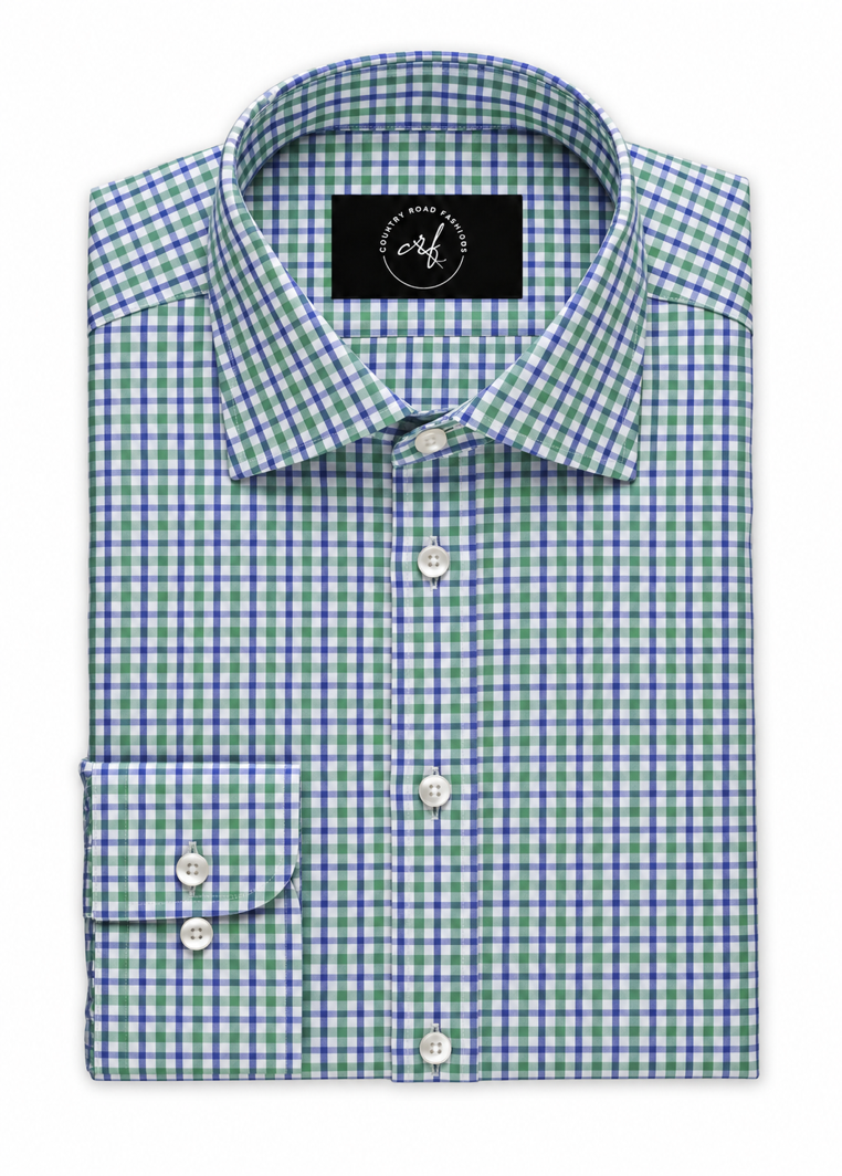 Multi Green & Blue Check Shirt