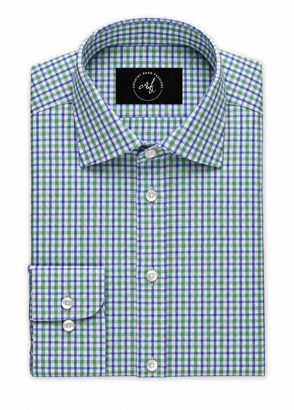 Multi Green & Blue Check Shirt