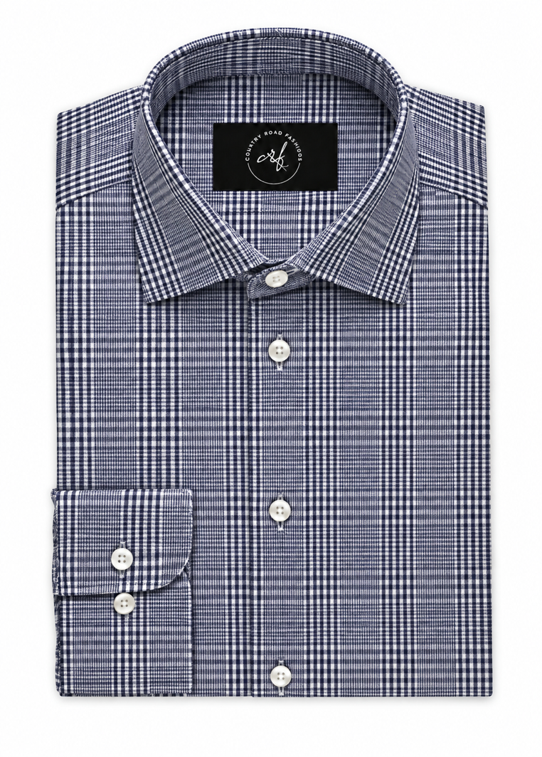 Dark Navy Glenplaid Shirt