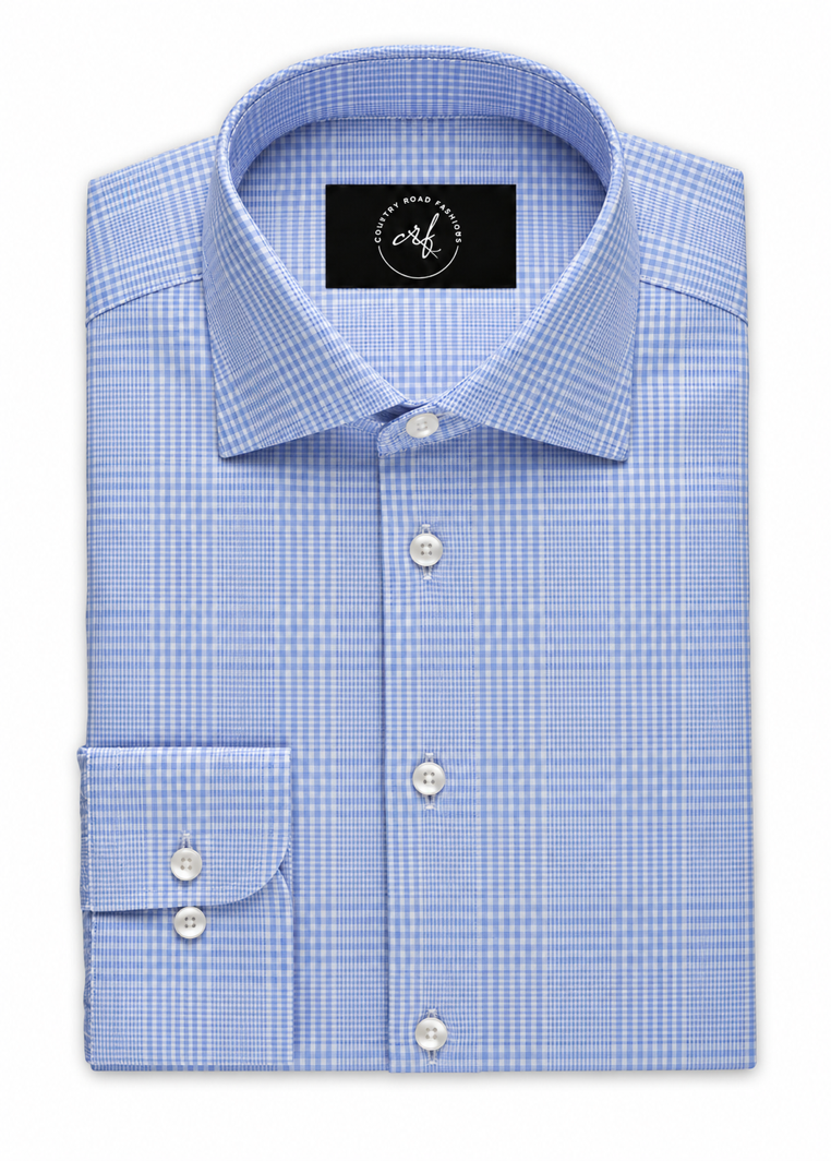 Light Blue Glenplaid Shirt