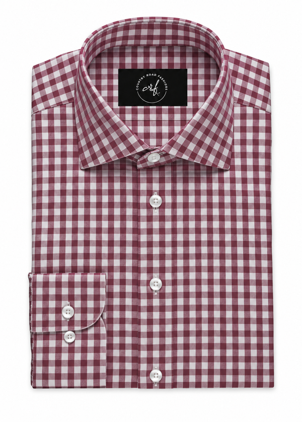 Dark Maroon Check Shirt