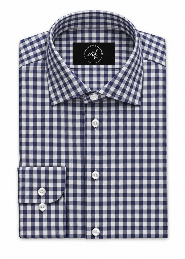Dark Navy Blue Check Shirt