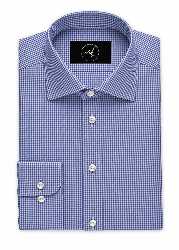 Dark Blue Small Check Shirt