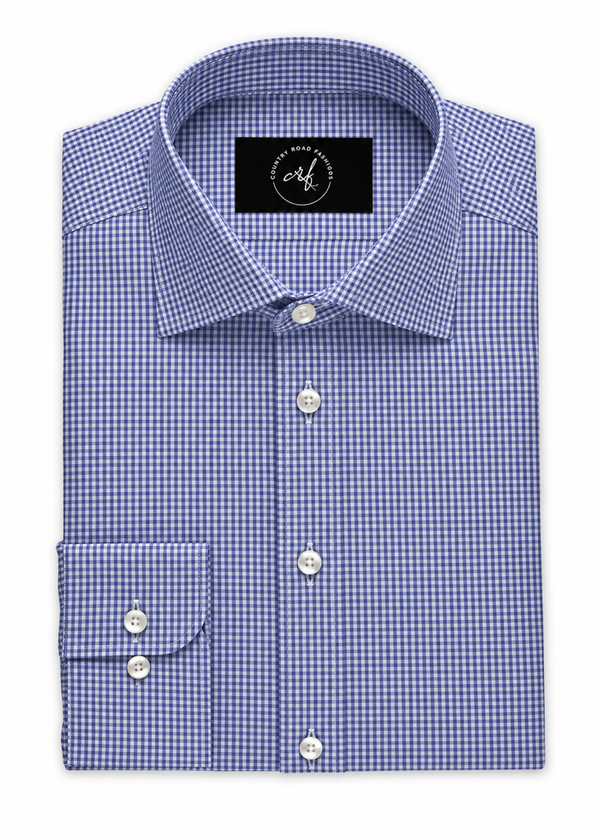 Dark Blue Small Check Shirt