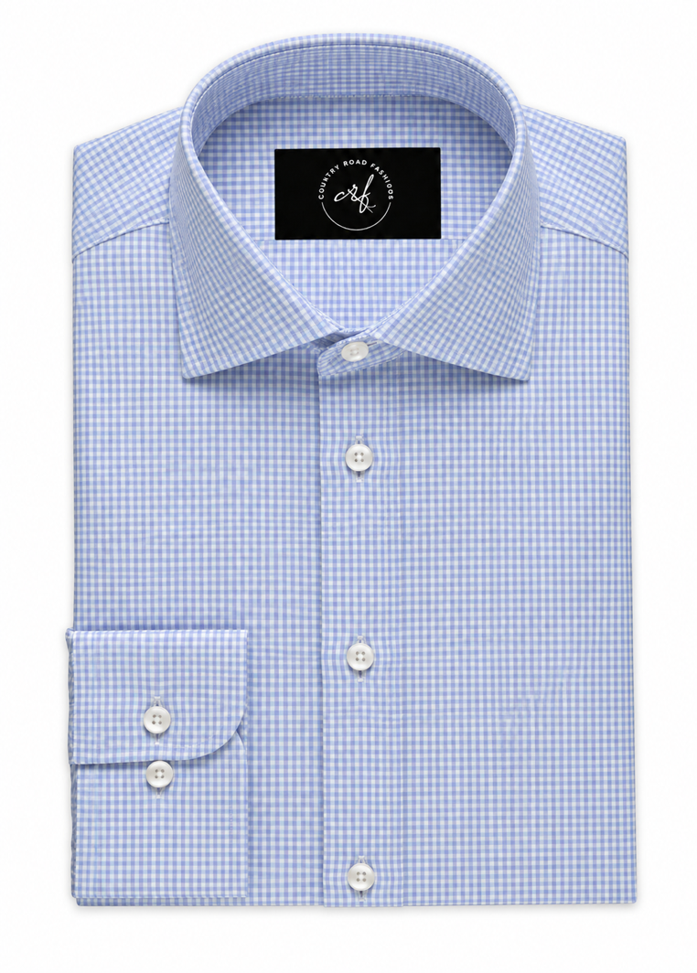 Sky Blue Small Check Shirt