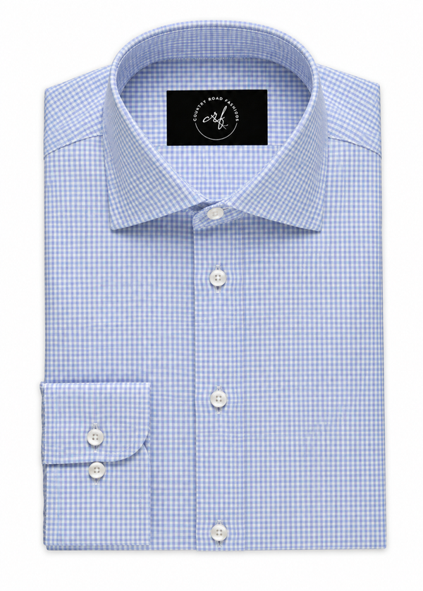 Sky Blue Small Check Shirt
