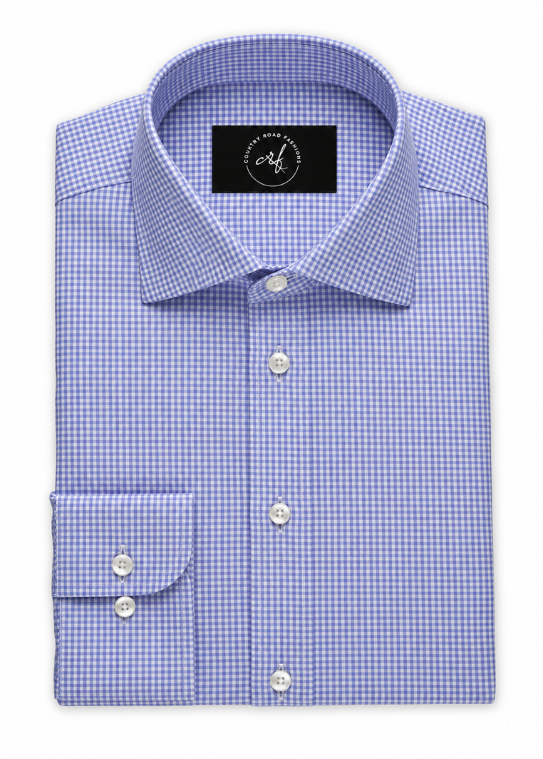 Light Blue Small Check Shirt