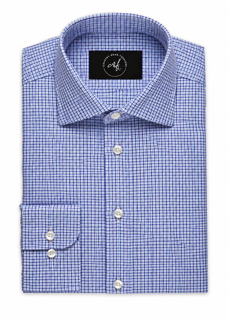 Mini Blue & Dark Blue Check Shirt