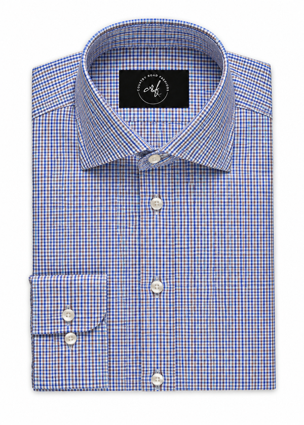 Mini Blue & Brown Check Shirt