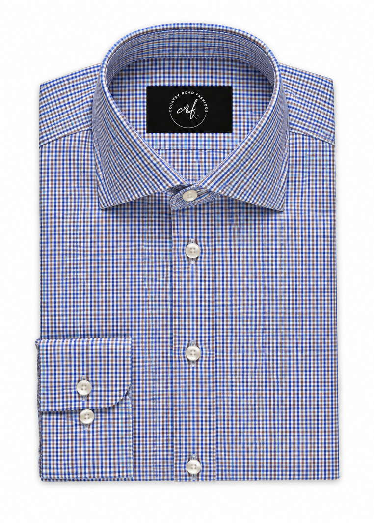 Mini Blue &amp; Brown Check Shirt