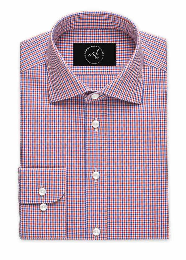 Mini Blue & Orange Check Shirt