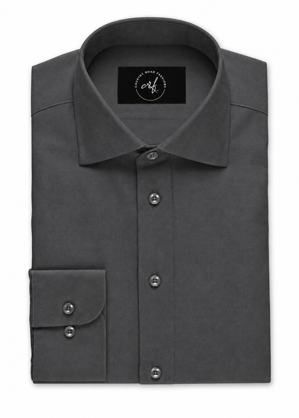 Dark Grey Poplin Shirt