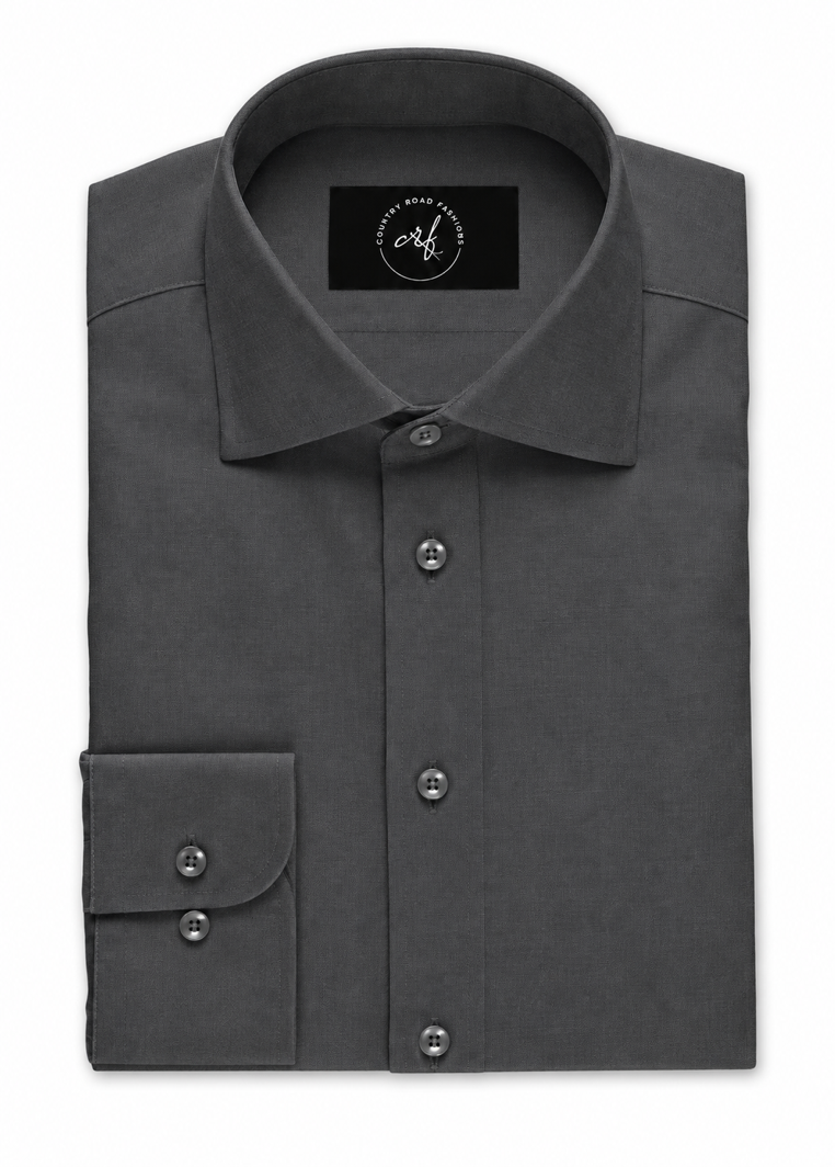 Dark Grey Poplin Shirt