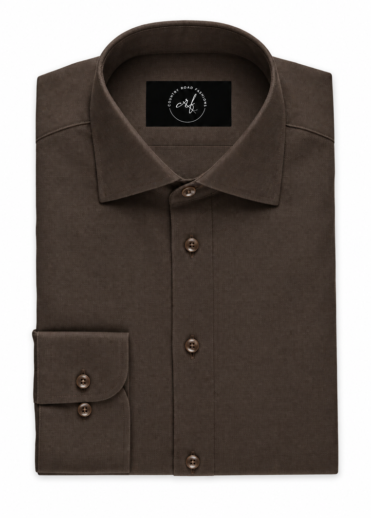 Dark Brown Poplin Shirt
