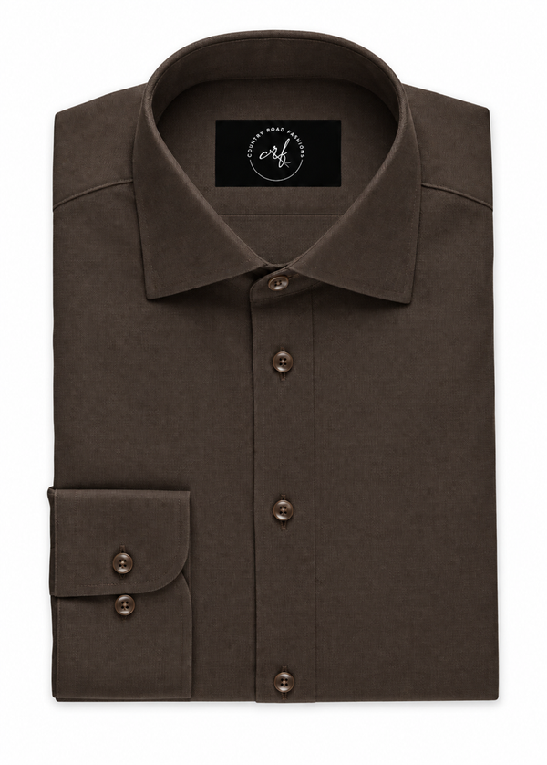 Dark Brown Poplin Shirt