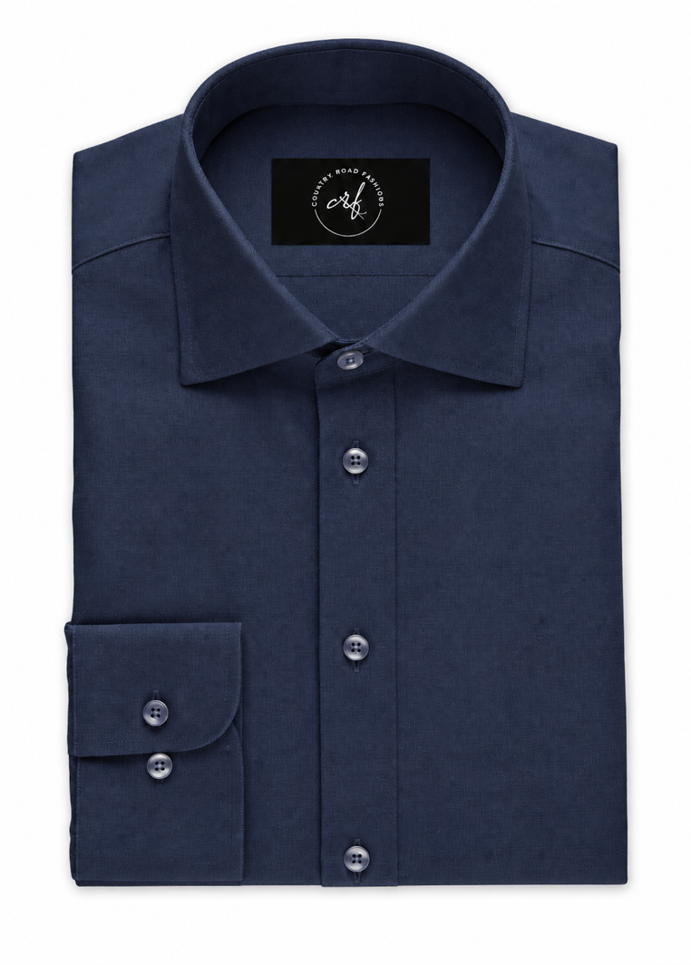 Dark Navy Blue Poplin Shirt