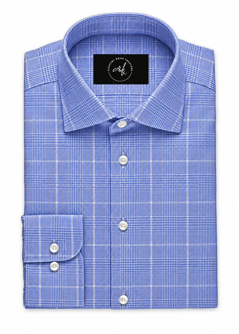 Royal Blue Graph Check Shirt