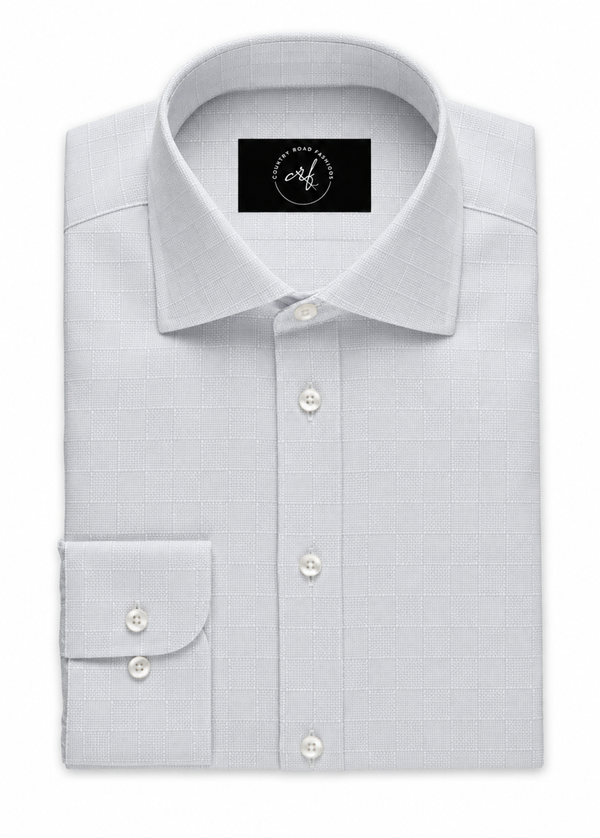 White On White Check Shirt