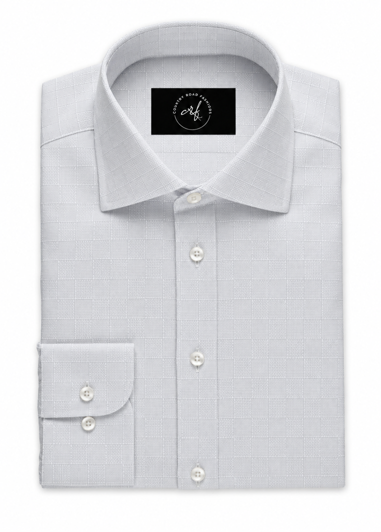 White On White Check Shirt
