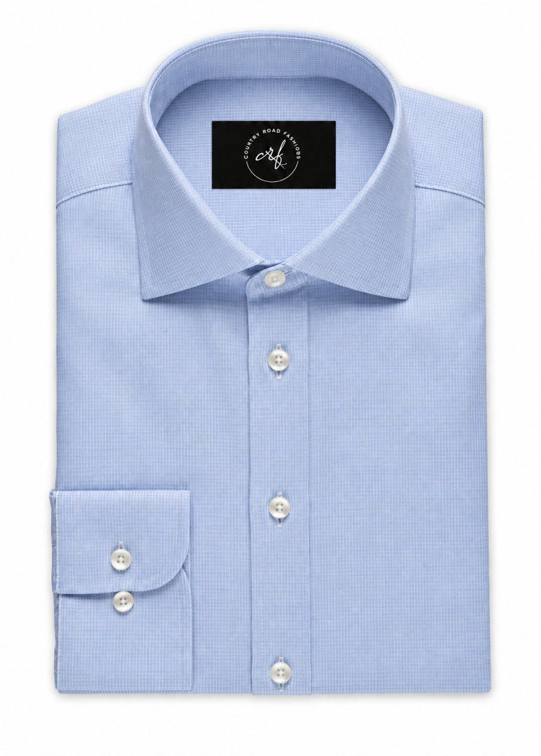 Light Blue Houndstooth Shirt