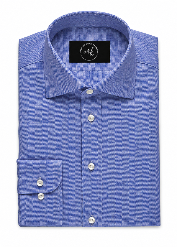 Blue Herringbone Shirt