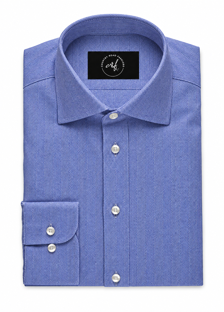 Blue Herringbone Shirt