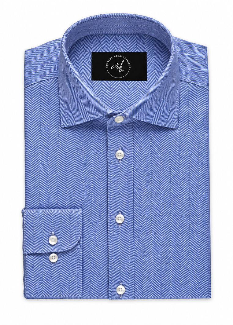 Light Blue Herringbone Shirt