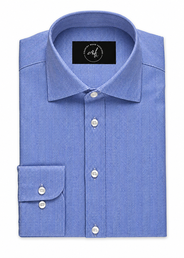 Light Blue Herringbone Shirt