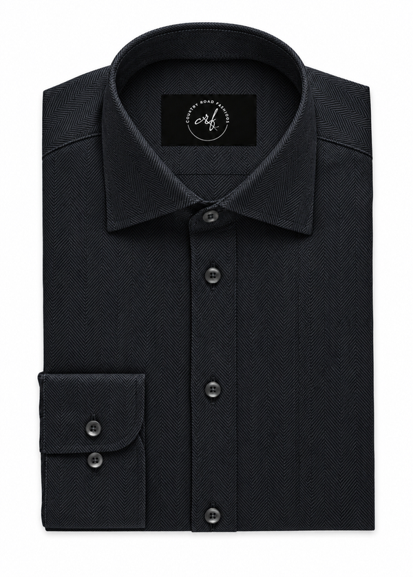 Charcoal Herringbone Shirt