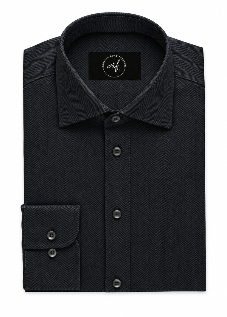 Charcoal Herringbone Shirt