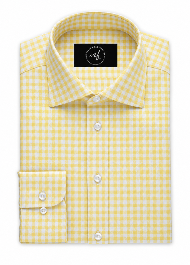 Yellow Gingham Check Shirt